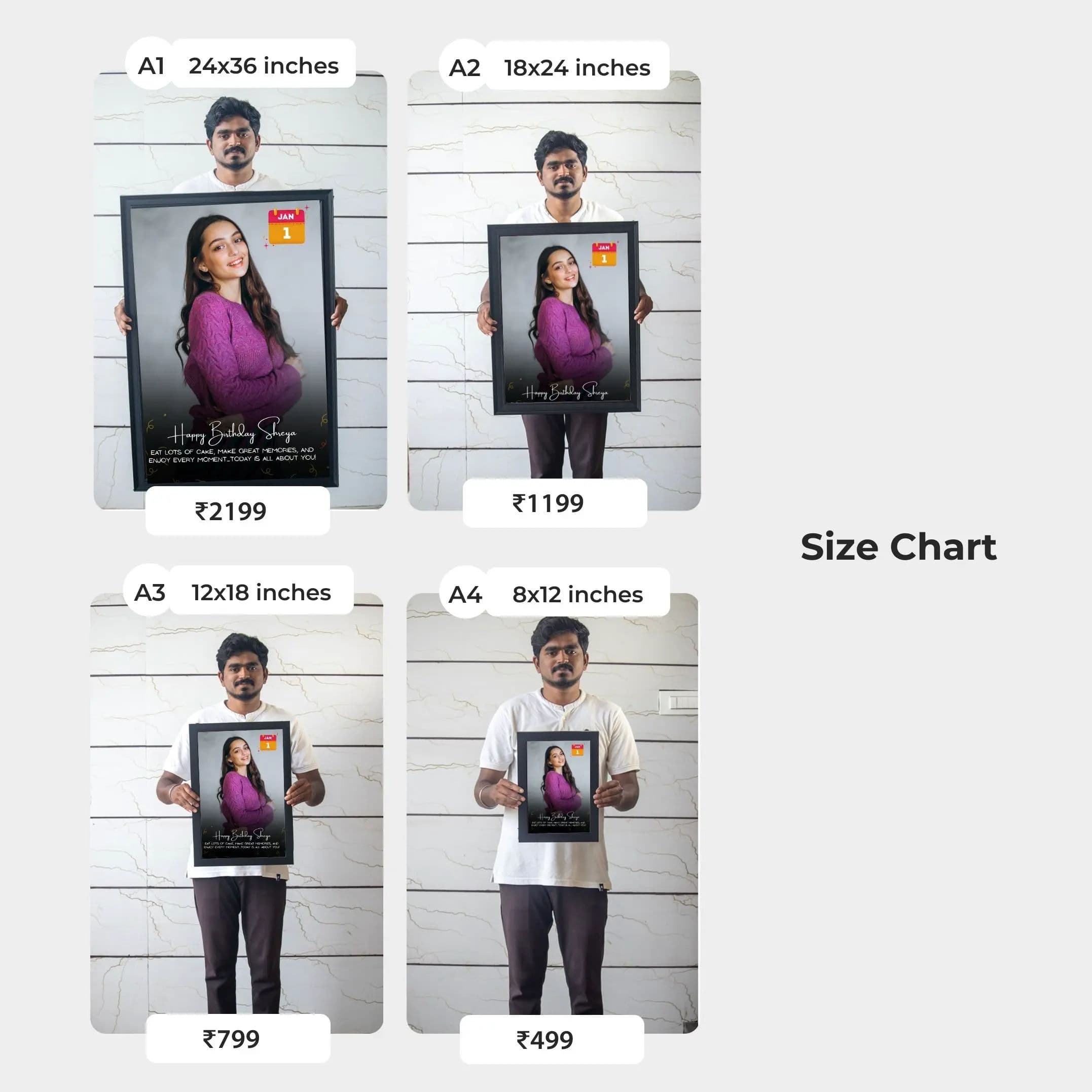 Birthday Photo Frame - Single Picture with Name, Date - Image 2