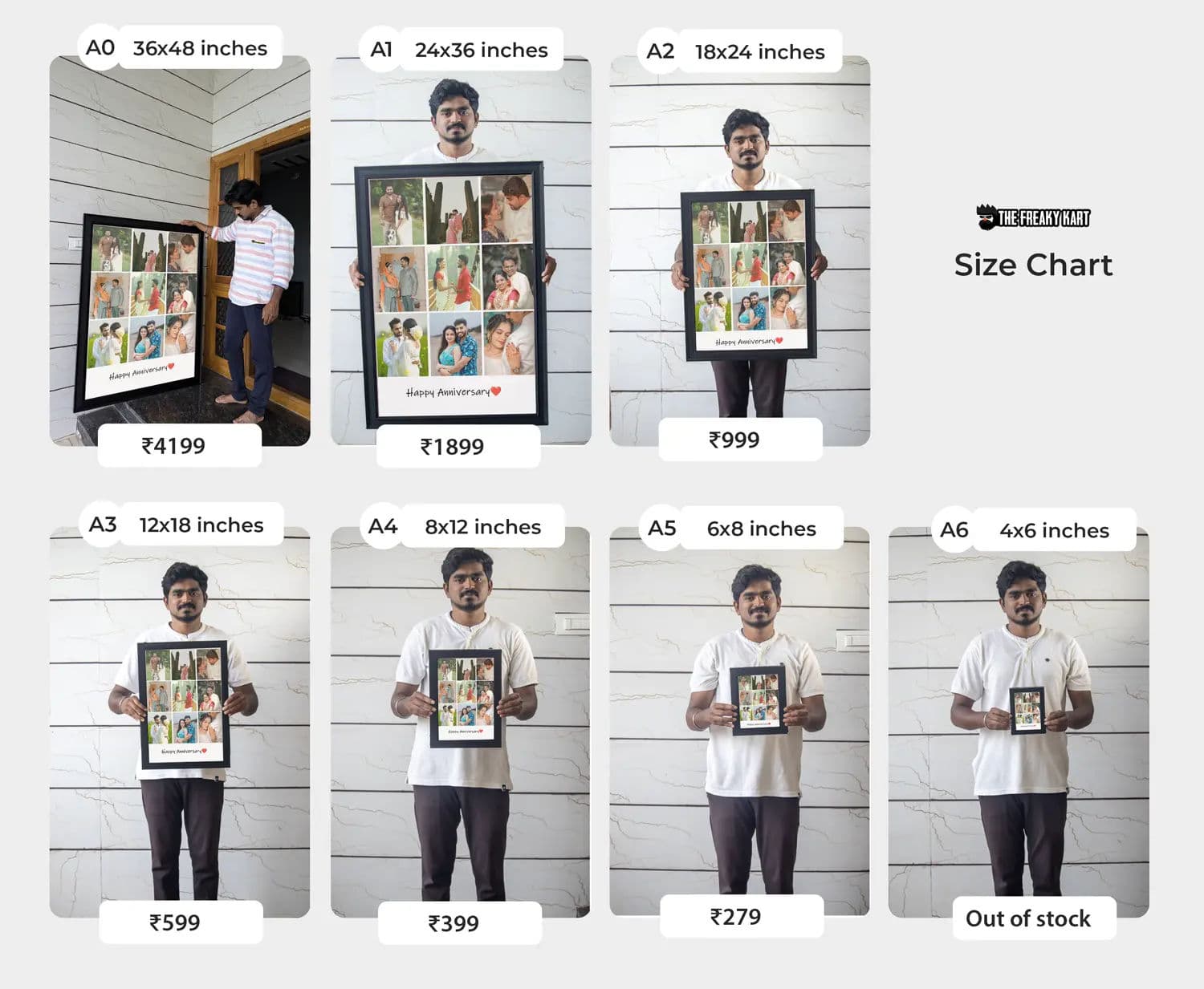 Anniversary Collage Frame with Custom Text - Image 2